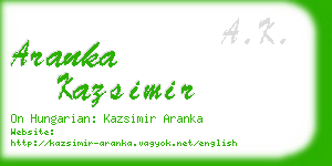 aranka kazsimir business card